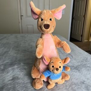 Disney Store Winnie The Pooh Kanga & Roo 14.5in Stuffed Animal Plush